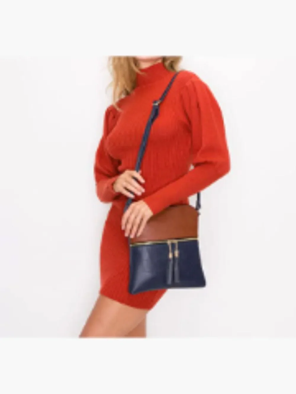 Lightweight Medium Crossbody Purse with Tassel, Faux Leather, Adjustable Strap